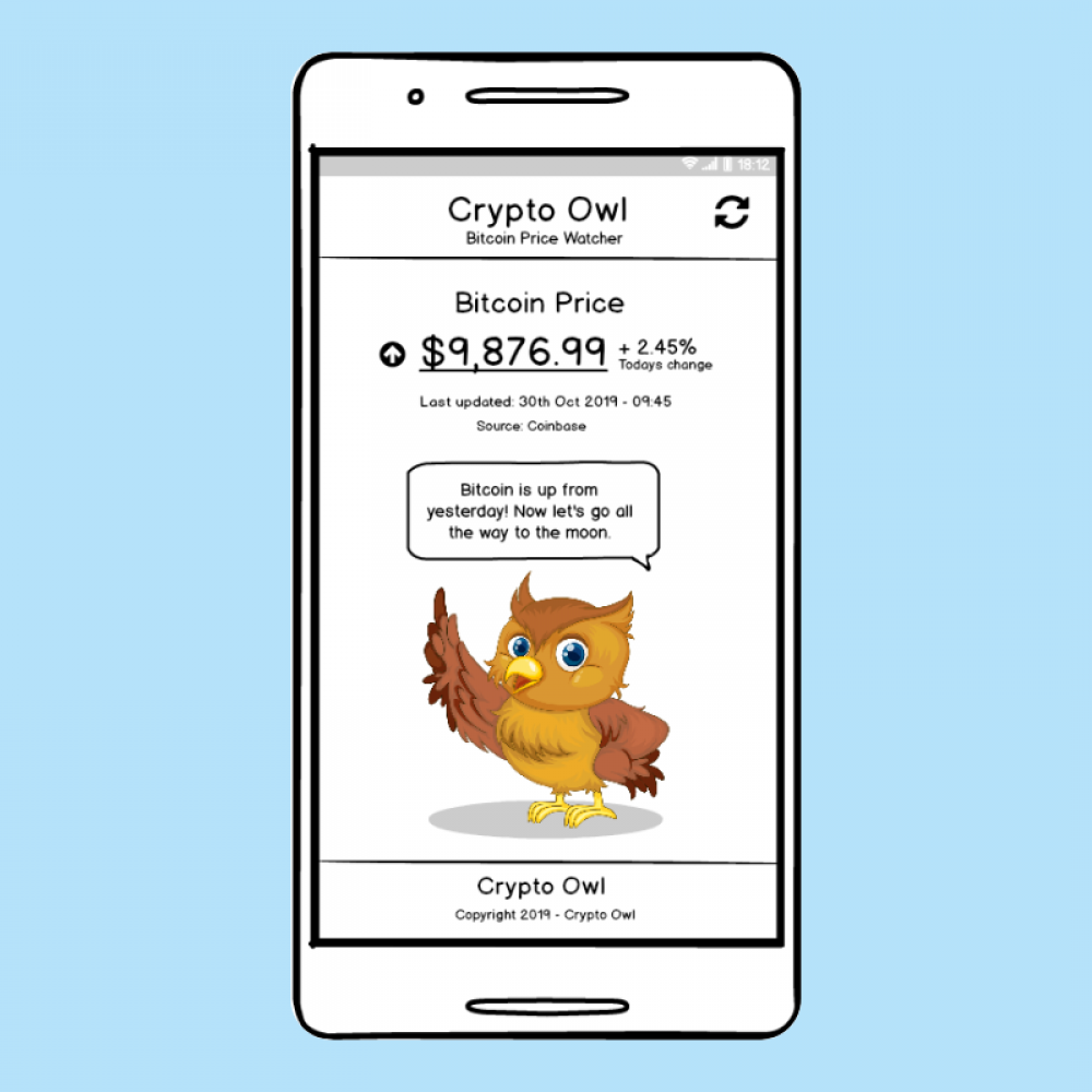 Crypto Owl mobile mockup