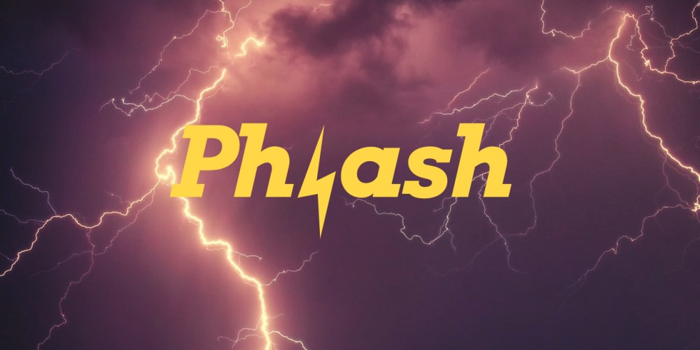 Phlash logo on lightening background